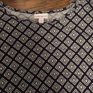 Lularoe SM Irma. Navy and white. Slinky